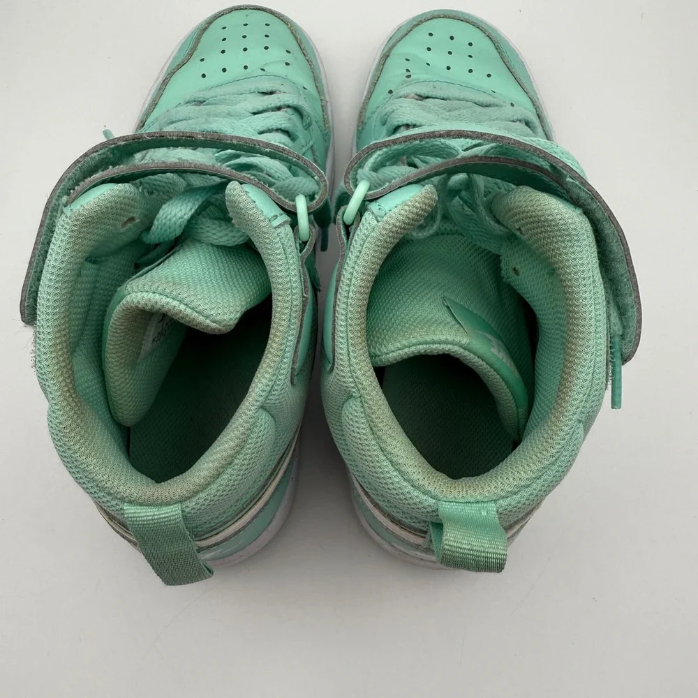 Nike Court Borough Mid 2 Mint Green Sneakers High Top‎ Shoes Kids Size 5.5Y